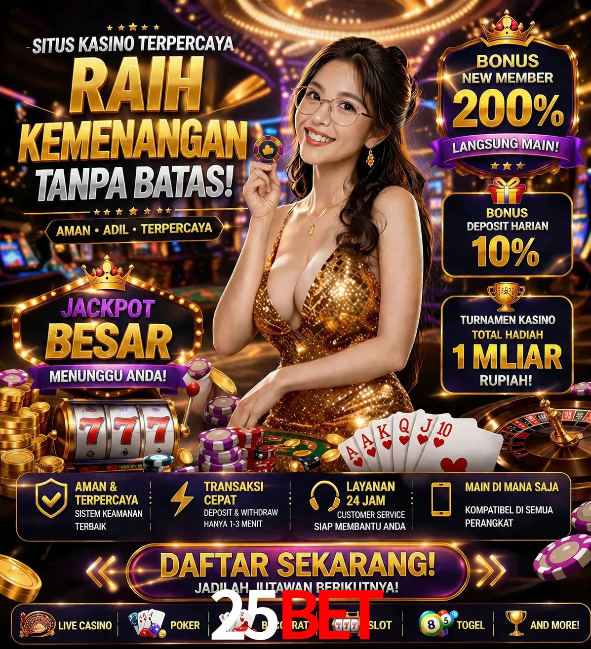 Roleta e blackjack 25Bet